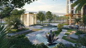Tiểu cảnh thác suối phân khu The Bloom Hanoi Seasons Garden